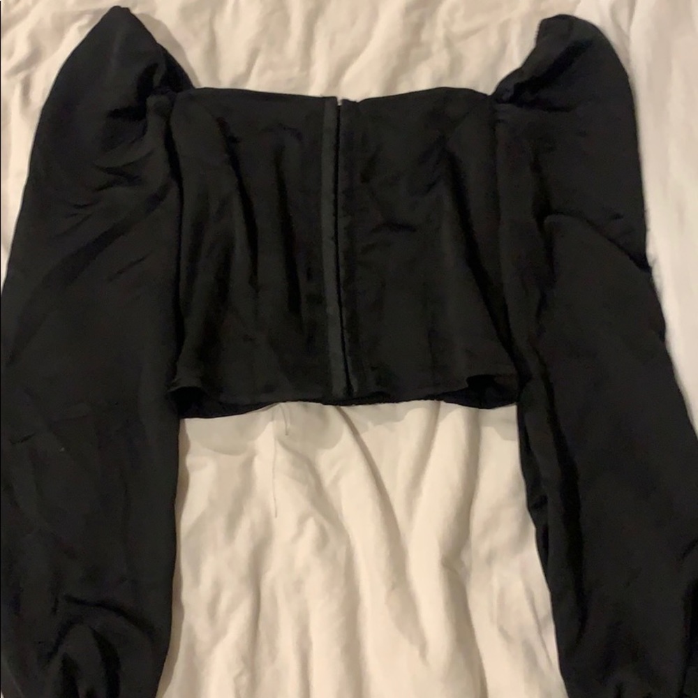Black long sleeve bustier top
